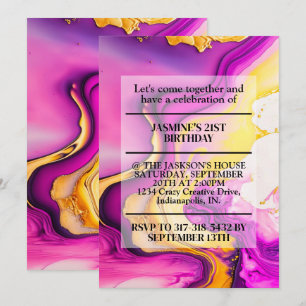 Invitation Fête d'anniversaire de la conception de vague vibr