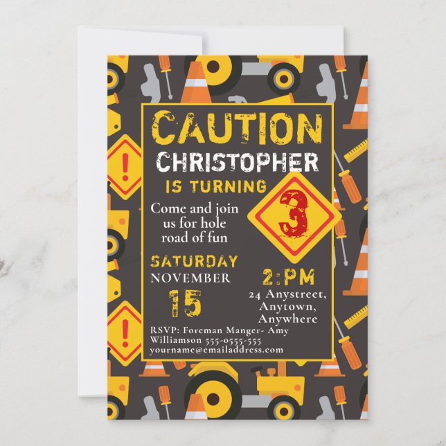 Invitation Fête d'anniversaire de la construction (Devant)
