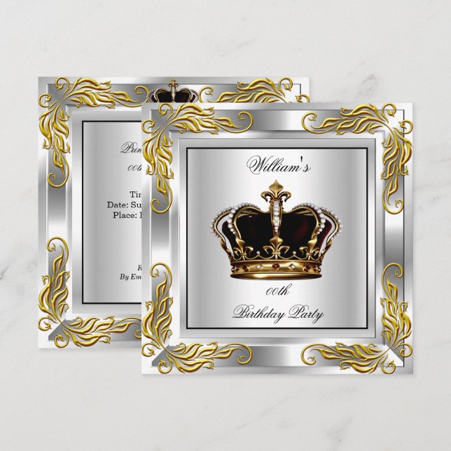 Invitation Fête d'anniversaire de la Couronne d'argent du pri (Devant / Derrière)
