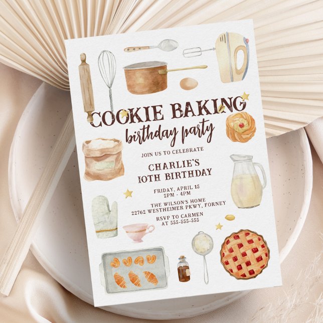 Invitation Fête d'anniversaire de la cuisine de biscuits mode (Créateur téléchargé)