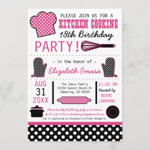 Invitation Fête d'anniversaire de la Cuisine de cuisine