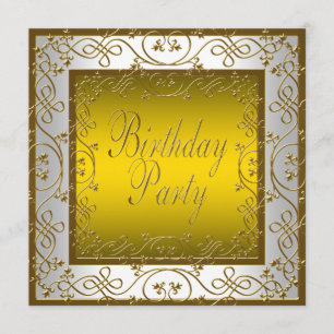 Invitation Fête d'anniversaire de la femme d'or blanc