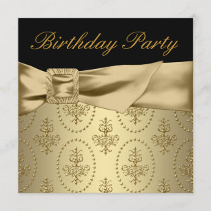Invitation Fête d'anniversaire de la femme noire d'or