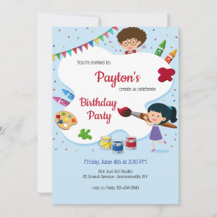 Invitation Fête d'anniversaire de la fête de l'art