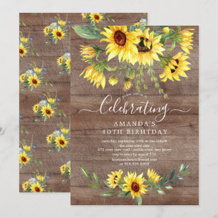 Invitation Fête d'anniversaire de la floraison du tournesol à