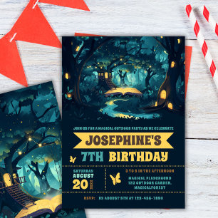 Invitation Fête d'anniversaire de la Forêt Magique
