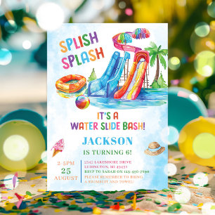 Invitation Fête d'anniversaire de la glisse d'eau