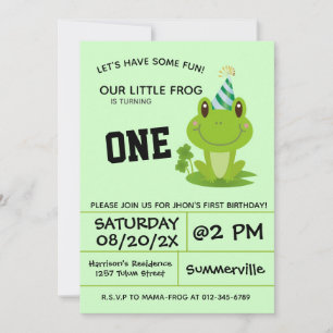 Invitation Fête d'anniversaire de la grenouille