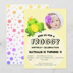 Invitation Fête d'anniversaire de la grenouille