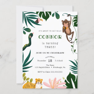 Invitation Fête d'anniversaire de la Jungle