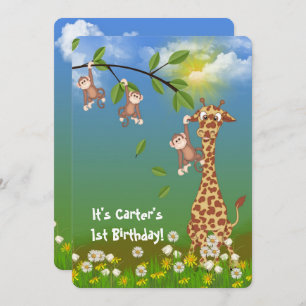 Invitation fête d'anniversaire de la jungle