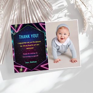 Invitation Fête d'anniversaire de la lueur du néon