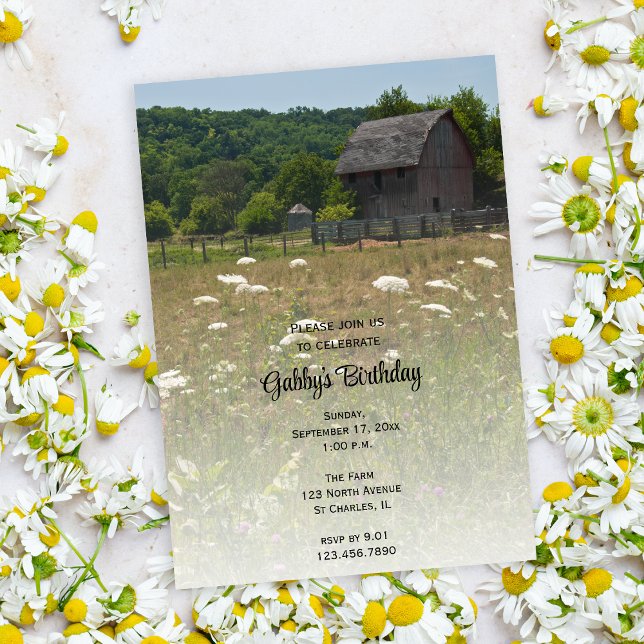 Invitation Fête d'anniversaire de la maison patinée (Créateur téléchargé)
