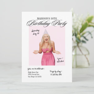 Invitation Fête d'anniversaire de la majorité avec un script