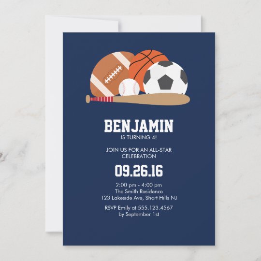 Invitation Fete D Anniversaire De La Marine All Star Sports Zazzle Ca