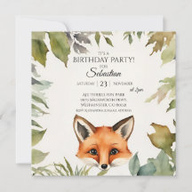 Fête d'anniversaire de la mignonne Fox Woodland