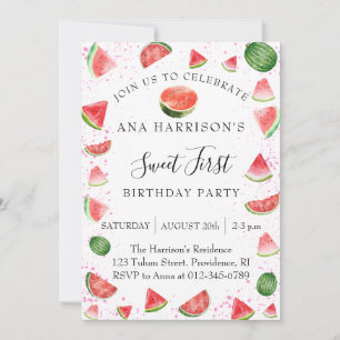Invitation Fête d'anniversaire de la pastèque
