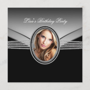 Invitation Fête d'anniversaire de la photo de la femme de
