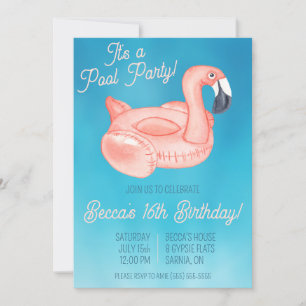 Invitation Fête d'anniversaire de la piscine