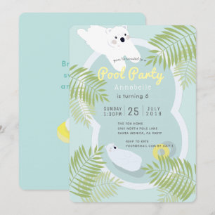 Invitation Fête d'anniversaire de la piscine d'ours polaire t