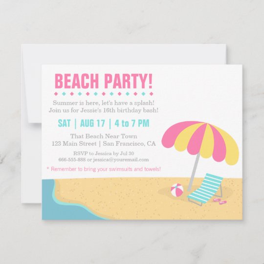 Invitation Fete D Anniversaire De La Plage D Ete Des Adolesce Zazzle Ca Invitation Fete D Anniversaire De La Plage D Ete Des Adolesce Zazzle Ca