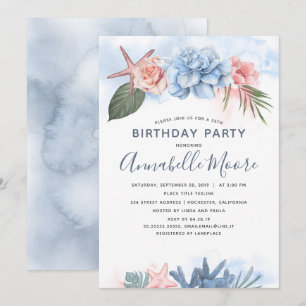 Invitation Fête d'anniversaire de la plage tropicale