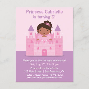 Invitation Fête d'anniversaire de la princesse afro-américain