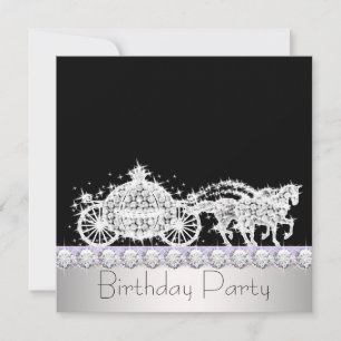 Invitation Fête d'anniversaire de la princesse au carrosse à 