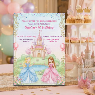 Invitation Fête d'anniversaire de la Princesse Château Royale