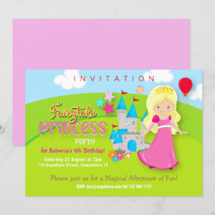 Invitation Fête d'anniversaire de la princesse Magic Fairytal