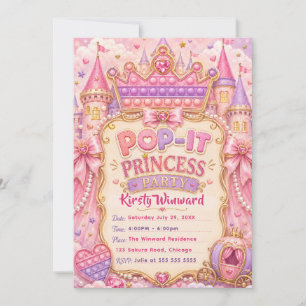 Invitation Fête d'anniversaire de la princesse Pop-It