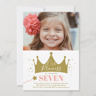 Invitation Fête d'anniversaire de la princesse rose