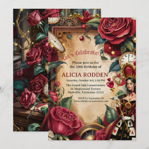 Invitation Fête d'anniversaire de la Reine de Cœur