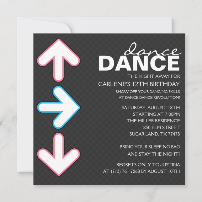 Invitation Fête d'anniversaire de la Révolution des danses ro (Devant)
