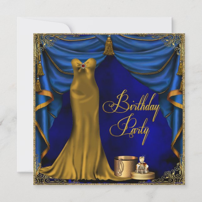 Invitation Fête d'anniversaire de la Royal Blue Gold (Devant)