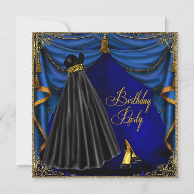 Invitation Fête d'anniversaire de la Royal Blue Gold (Devant)