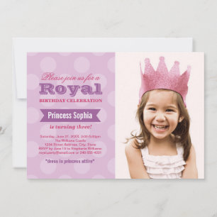 Invitation Fête d'anniversaire de la Royal Purple Princess