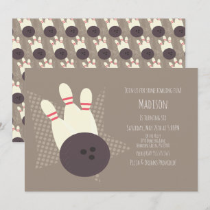 Invitation Fête d'anniversaire de la rue Bowling Modern