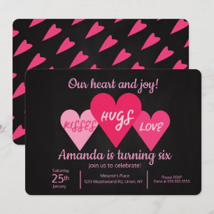 Invitation Fête d'anniversaire de la Saint-Valentin coeurs ta