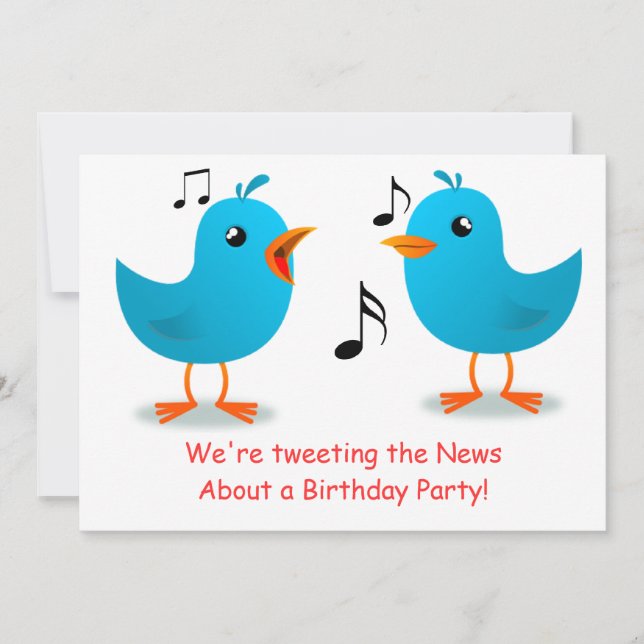 Invitation Fête d'anniversaire de la Sérénade des oiseaux ble (Devant)