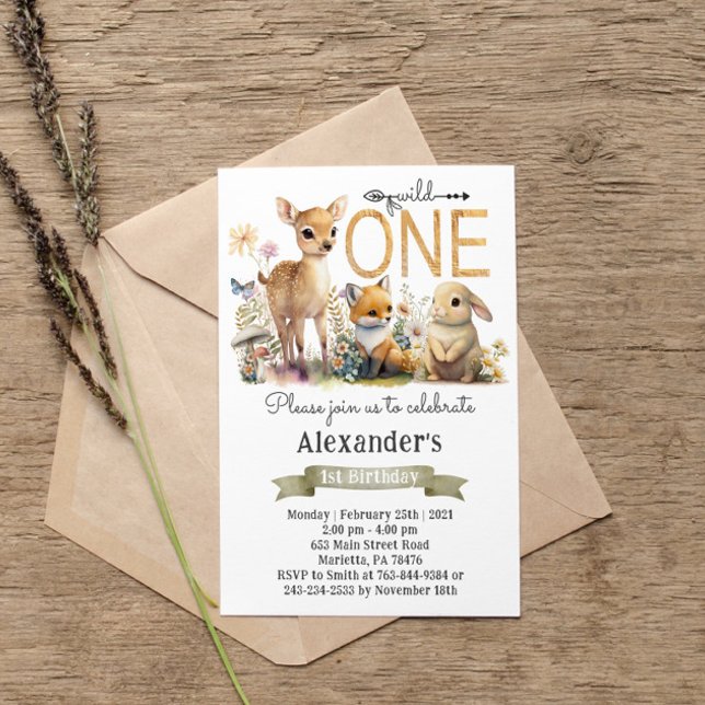 Invitation Fête d'anniversaire de la Terre des Bois Neutre po (Créateur téléchargé)