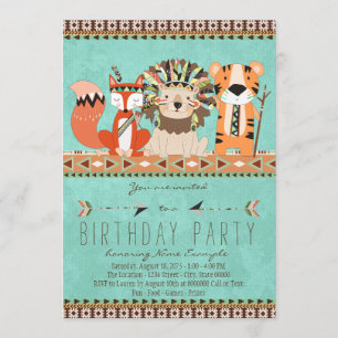 Invitation Fête d'anniversaire de la tribu des Kids