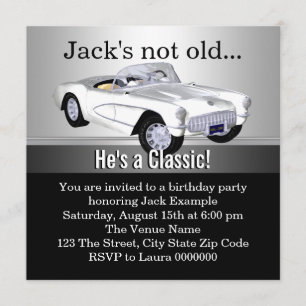 Invitation Fête d'anniversaire de la voiture-mannequin