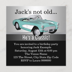 Invitation Fête d'anniversaire de la voiture-mannequin