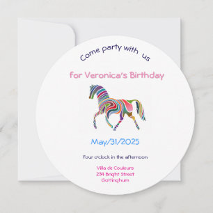 Invitation fête d'anniversaire de l'arc-en-ciel