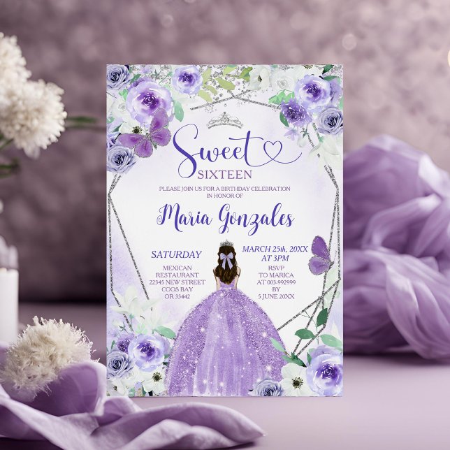 Invitation Fête d'anniversaire de l'argent et du Sweet sixtee (Créateur téléchargé)