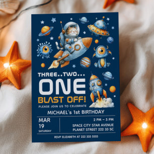 Invitation Fête d'anniversaire de l'astronaute de la galaxie