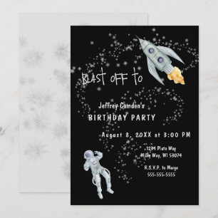 Invitation Fête d'anniversaire de l'astronaute spatial