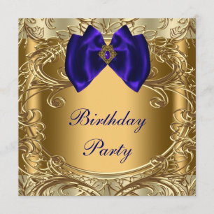 Invitation Fête d'anniversaire de l'élégant Royal Blue and Go