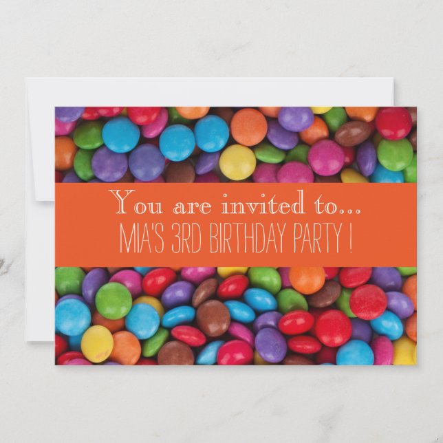 Invitation Fête d'anniversaire de l'enfant de chocolat de (Devant)